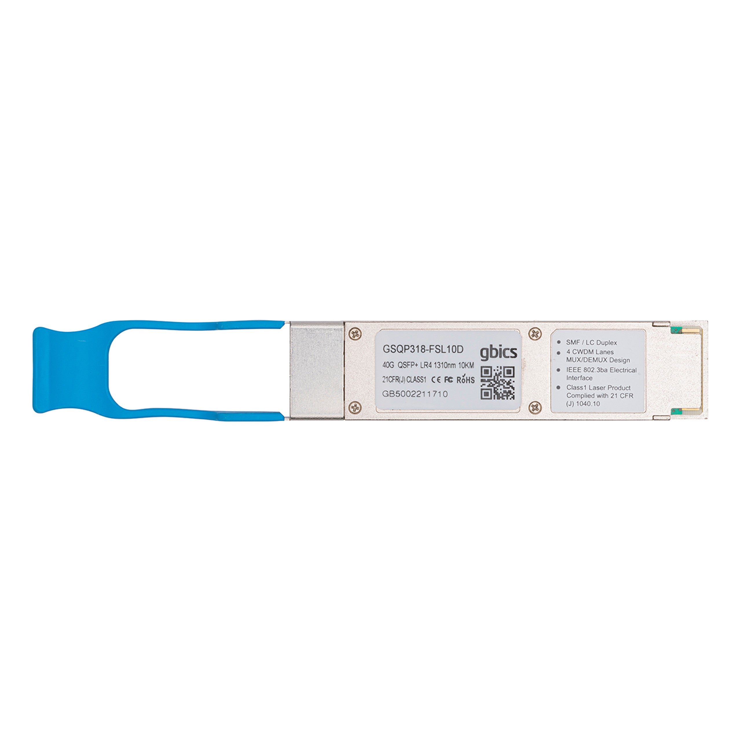 02310MHS - Huawei Compatible 40GBASE-LR4 QSFP+ 1310nm 10km LC DOM Transceiver Module