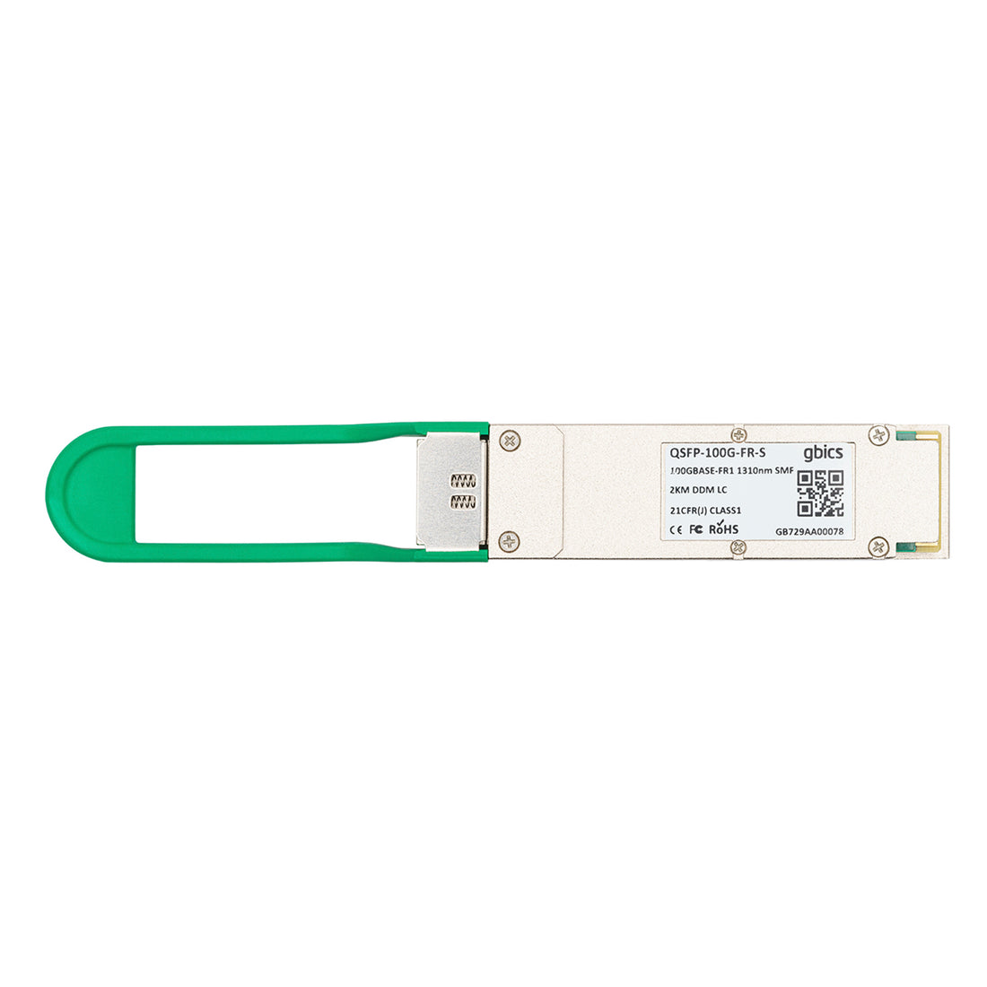QSFP-100G-FR-S - Cisco Compatible 100GBASE-FR QSFP28 Single Lambda 1310nm 2km DOM Duplex LC SMF Optical Transceiver Module